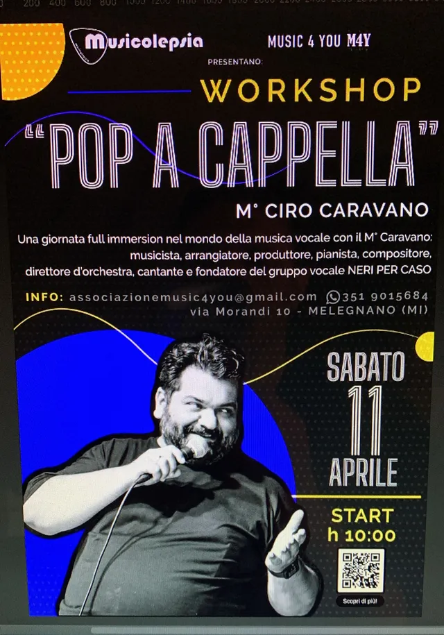 Locandina del workshop Pop a cappella, Sabato 11 aprile 2026